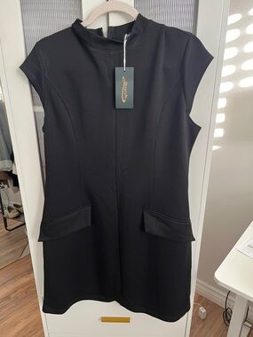 Classic Black Cap-Sleeve Mini Dress - Unbranded